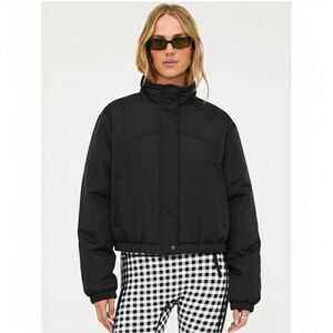 New Victoria's Secret VSX Lux Glossy Nylon Black Sport Angel Jacket M